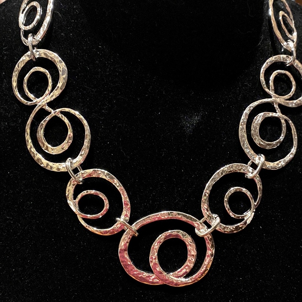 NWT Scroll Silver Statement Necklace.